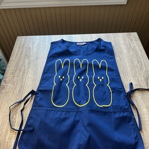 Blue Apron with Yellow Bunny Design